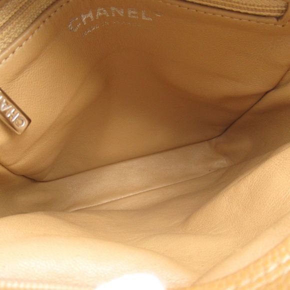 Chanel Mini Matelasse Chain Shoulder Caviar Skin Beige Silver Shoulder Bag - Picture 6 of 8